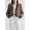 ISABEL MARANT ISABEL MARANT KERRY PLAID WOOL BLEND TWEED CROP JACKET