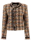 Isabel Marant Kerry Short Tweed Jacket In Beige