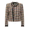 Isabel Marant Kerry Short Tweed Jacket In Brown