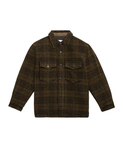 Isabel Marant Kervey Checkered Virgin Wool Jacket In Brown