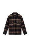 Isabel Marant Plaid Structured Collar Wool-blend Jacket In Brown