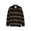 Isabel Marant Plaid Structured Collar Wool-blend Jacket In Brown