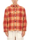 Isabel Marant Kevron Checked Flannel Shirt Jacket In Orange