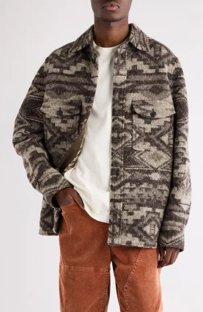 ISABEL MARANT ISABEL MARANT KERVON GEO PATTERN PEACHED BUTTON-UP JACKET
