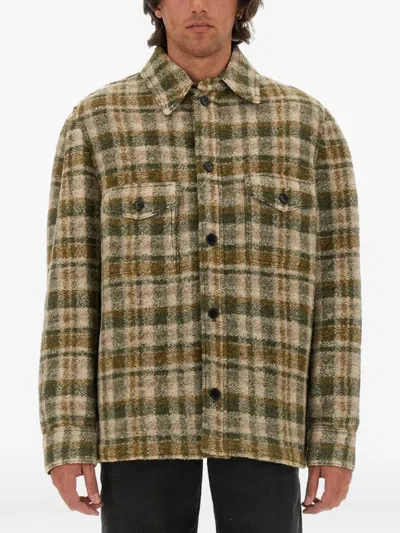 Isabel Marant Kervon Plaid Pocket Shirt In Multi