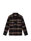 Isabel Marant Plaid Structured Collar Wool-blend Jacket In Brown