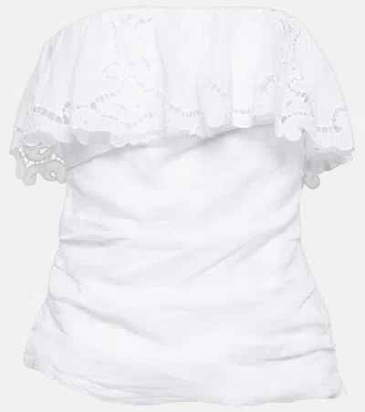 Isabel Marant Kesha Embroidered Ramie Top In White