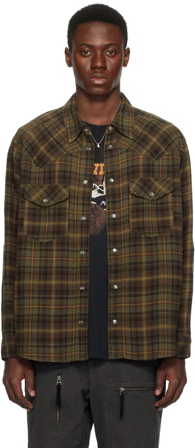 Isabel Marant Panema Checked Cotton-gauze Western Shirt In Brown