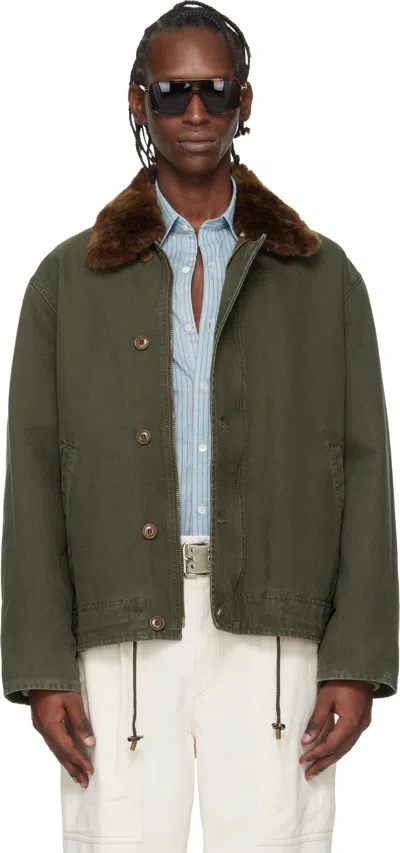 Isabel Marant Khaki Andy Jacket In Green