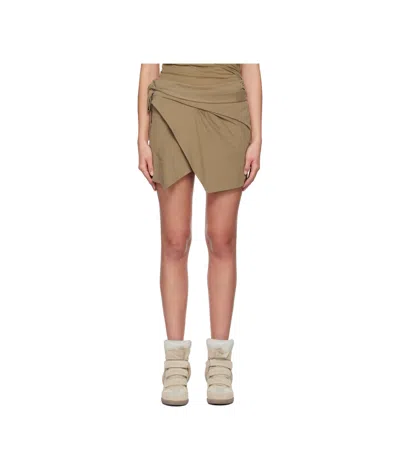 Isabel Marant Khaki Berenice Miniskirt In Brown