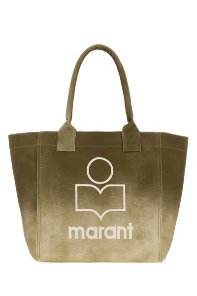 Isabel Marant Khaki Canvas Small Yenky Shopping Handbag In Green