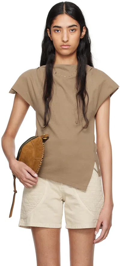 Isabel Marant Khaki Sebani T-shirt In 67lk Light Khaki