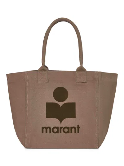 Isabel Marant Khaki Small Yenky Tote Bag In Green