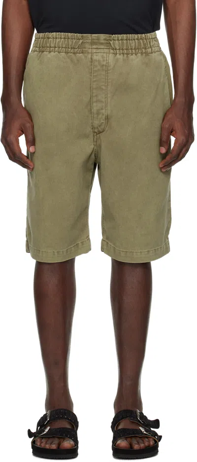 Isabel Marant Khaki Tyler Denim Shorts In 67lk