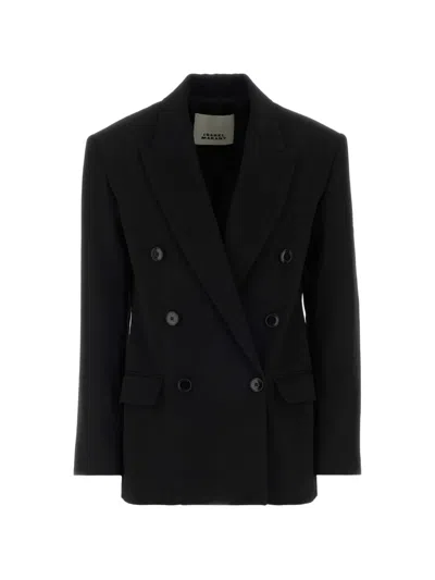 Isabel Marant Wool Khera Blazer Tailored Button Cuffs In Black