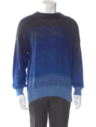 Pre-owned Isabel Marant Kid Mohair Colorblock Pattern Pullover In Blue