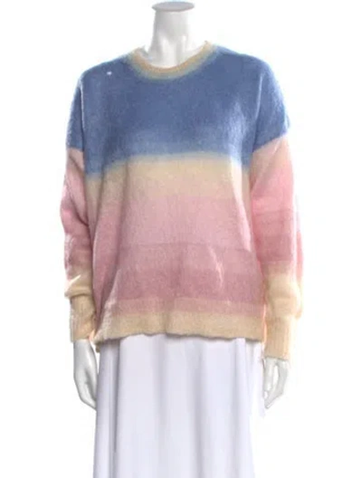 Pre-owned Isabel Marant Kid Mohair Colorblock Pattern Sweater In Blue