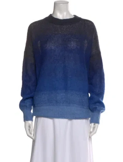 Pre-owned Isabel Marant Kid Mohair Colorblock Pattern Sweater In Blue