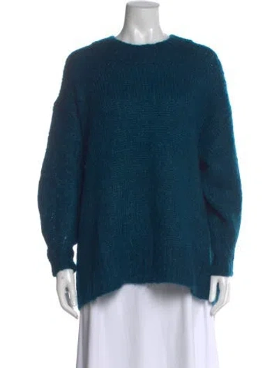 Pre-owned Isabel Marant Kid Mohair Crew Neck Sweater In Blue