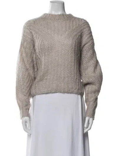 Pre-owned Isabel Marant Kid Mohair Crew Neck Sweater In Neutrals