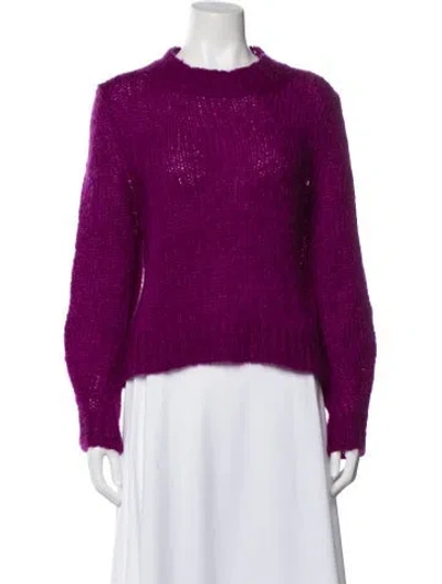 Pre-owned Isabel Marant Kid Mohair Crew Neck Sweater In Purple
