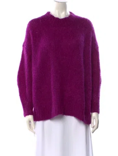 Pre-owned Isabel Marant Kid Mohair Crew Neck Sweater In Purple