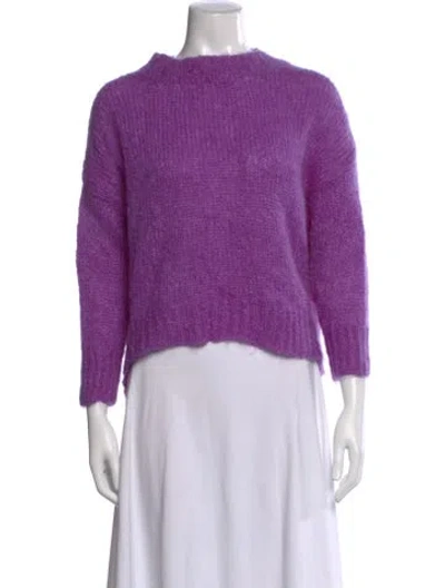 Pre-owned Isabel Marant Kid Mohair Crew Neck Sweater In Purple