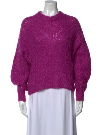 Pre-owned Isabel Marant Kid Mohair Crew Neck Sweater In Purple