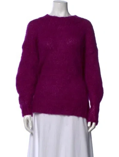 Pre-owned Isabel Marant Kid Mohair Crew Neck Sweater In Purple