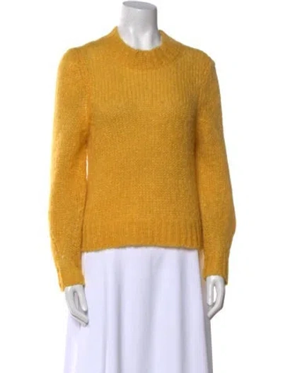 Pre-owned Isabel Marant Kid Mohair Crew Neck Sweater In Yellow