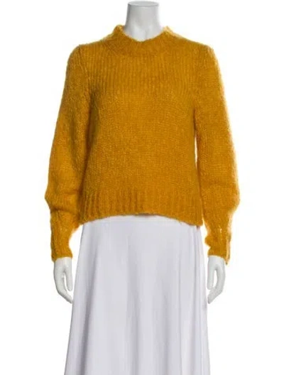 Pre-owned Isabel Marant Kid Mohair Crew Neck Sweater In Yellow