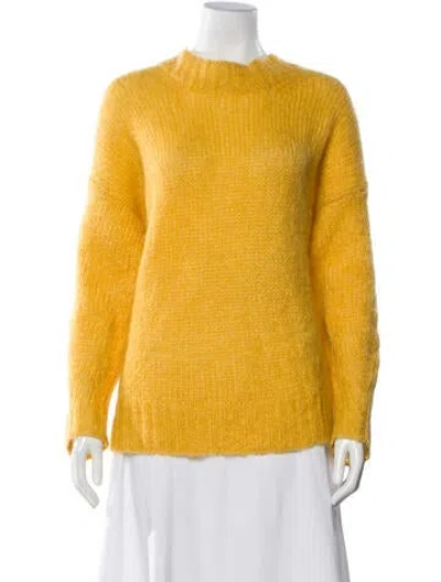 Pre-owned Isabel Marant Kid Mohair Crew Neck Sweater In Yellow