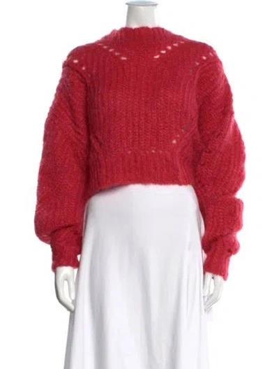 Pre-owned Isabel Marant Kid Mohair Mock Neck Sweater In Pink