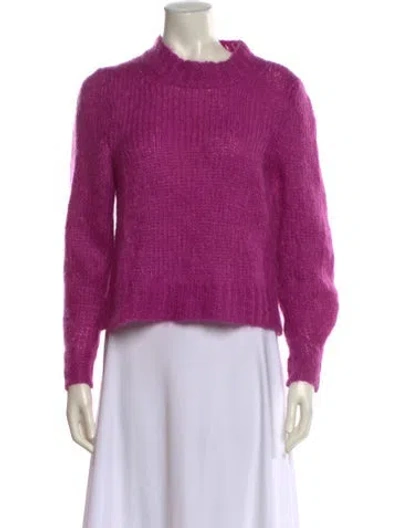 Pre-owned Isabel Marant Kid Mohair Mock Neck Sweater In Purple