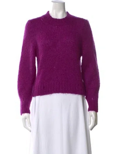 Pre-owned Isabel Marant Kid Mohair Mock Neck Sweater In Purple