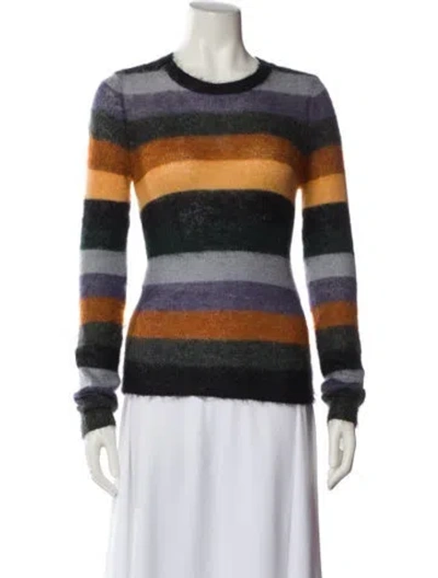 Pre-owned Isabel Marant Kid Mohair Striped Sweater In Blue