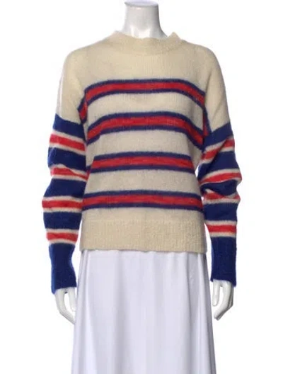 Pre-owned Isabel Marant Kid Mohair Striped Sweater In Neutral