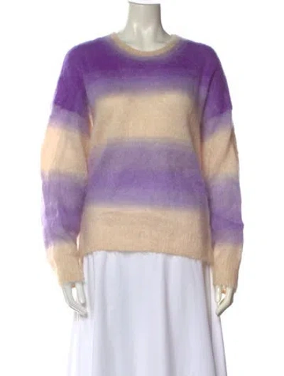 Pre-owned Isabel Marant Kid Mohair Striped Sweater In Purple