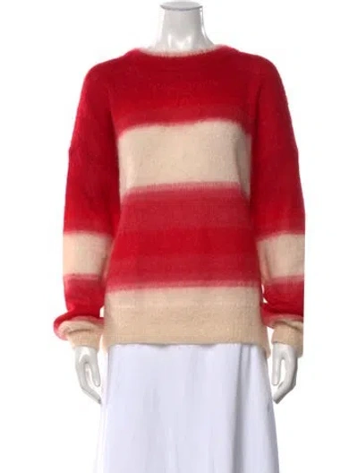 Pre-owned Isabel Marant Kid Mohair Striped Sweater In Red