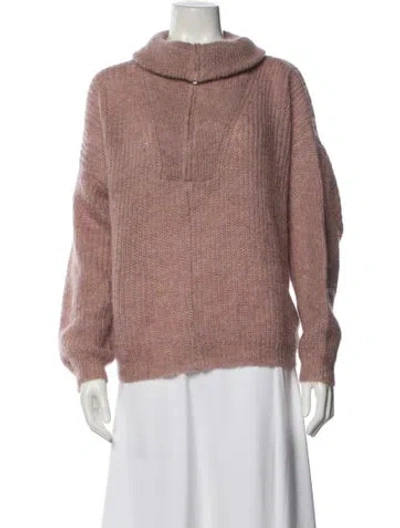 Pre-owned Isabel Marant Kid Mohair Turtleneck Sweater In Pink