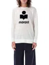 Isabel Marant Relaxed-fit Linen Long-sleeve T-shirt With Bold Graphic Logo In White