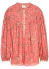 Isabel Marant Kiledia Cotton And Silk Blouse In Shell Pink