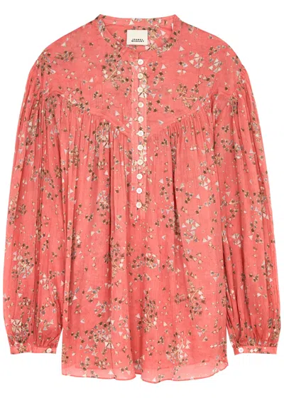 Isabel Marant Kiledia Cotton And Silk Blouse In Shell Pink