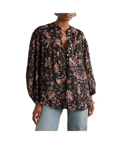 Isabel Marant Kiledia Printed Cotton And Silk-blend Crepe Blouse In Multi