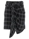 Isabel Marant Wrap Skirt With Asymmetric Hem And Tie Detail In Blue