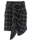 Isabel Marant Wrap Skirt With Asymmetric Hem And Tie Detail In Blue
