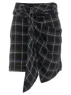 Isabel Marant Wrap Skirt With Asymmetric Hem And Tie Detail In Black