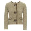 Isabel Marant Kios Virgin Wool Boucle Suede Trimmed Twist Lock Jacket In Beige