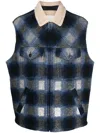 Isabel Marant Vest Sleeveless Zippered Check Motif In Blue
