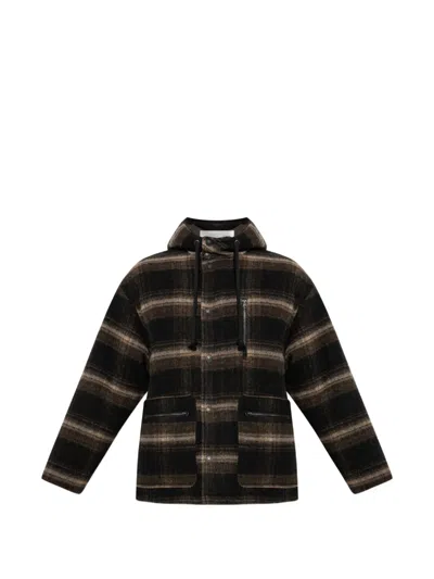 Isabel Marant Kiril Hooded Checked Jacket In Multi
